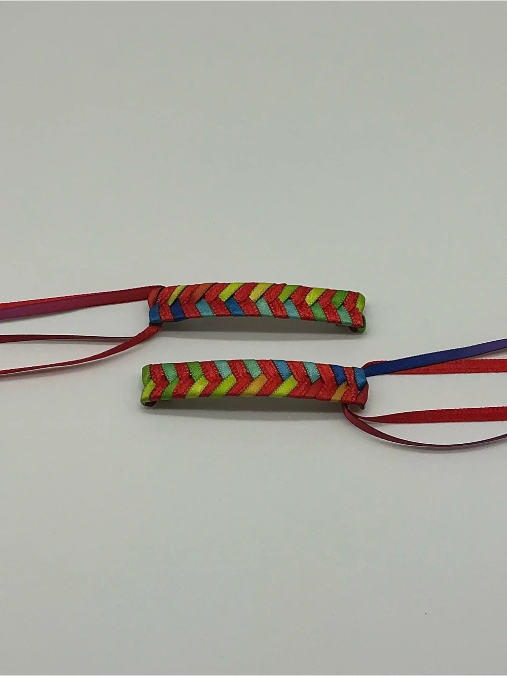 Red and Rainbow 80s Barrettes & 12 Red and Rainbow Jelly Bracelets
